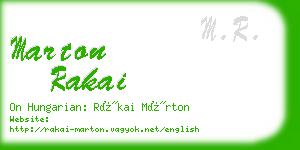 marton rakai business card